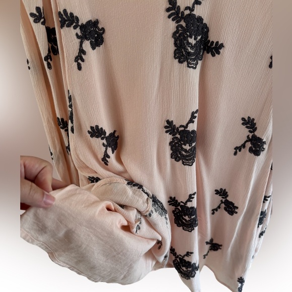 NWT Free People Emma Pink and Gray Embroidered Floral Dress - Picture 4 of 9